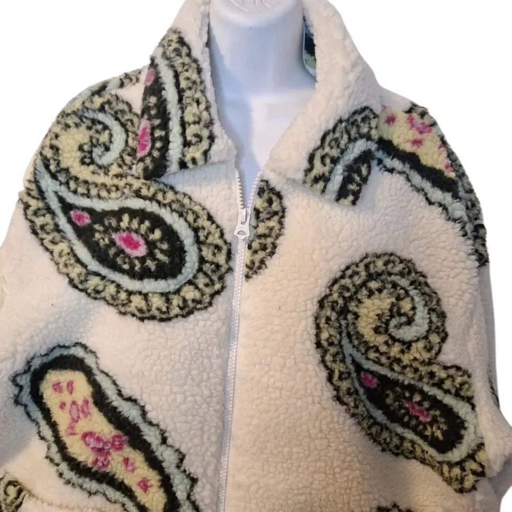 Obey Paisley sherpa fleece jacket size L
